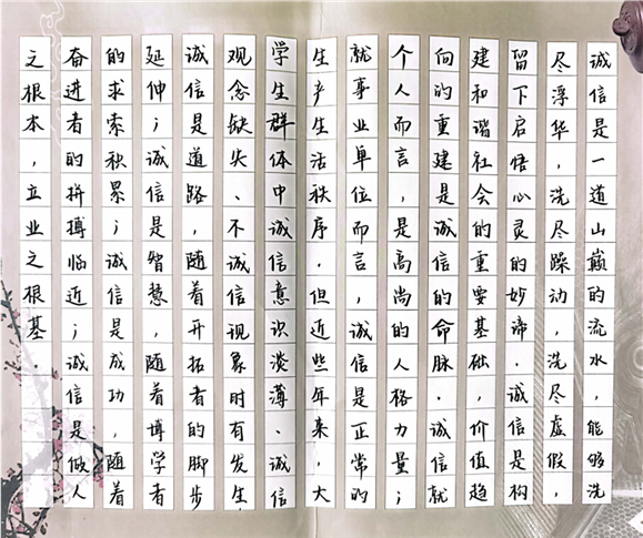 防金融诈骗,远离不良贷"等内容作为创造基础,以书法(硬笔,软笔等)